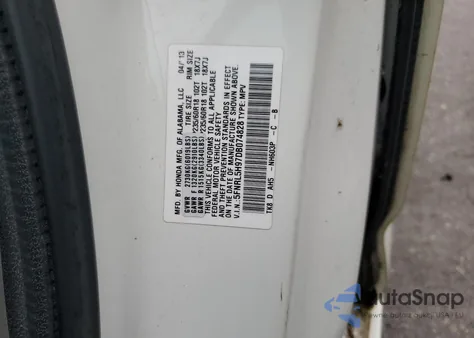 2013 Honda Odyssey Touring from USA, damaged, VIN 5FNRL5H97DB074828